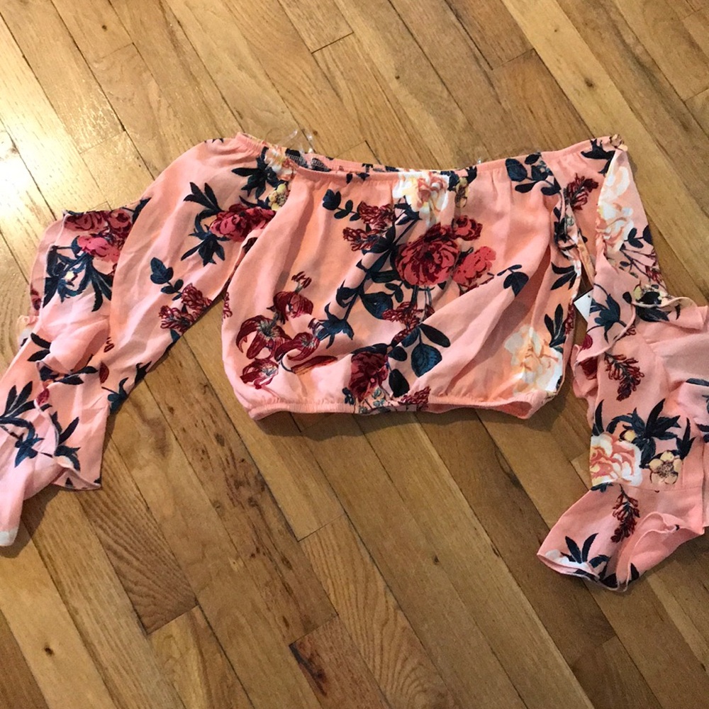 Pink Floral crop top